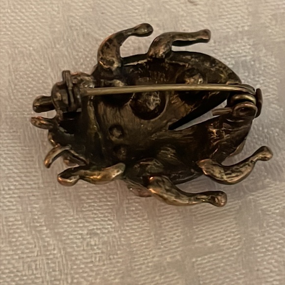 Art Deco Scarab Beetle Pin, Lavender Bug Pin - Picture 5 of 6
